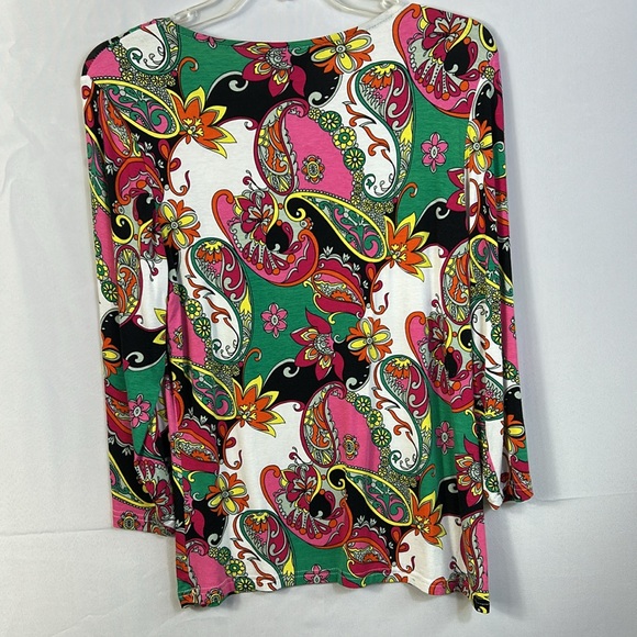 Mirror Image Colorful Size Small Longsleeve Paisley Beaded Top Like New - Picture 3 of 6
